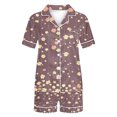 thumbnail image 4 of Jamicy Pyjama d'Halloween pour Femmes, Mode Décontractée, Imprimé, Haut à Manches Courtes avec Col à Revers et Short, Ample et Confortable, Ensemble de Pyjama pour la Maison, 4 of 4