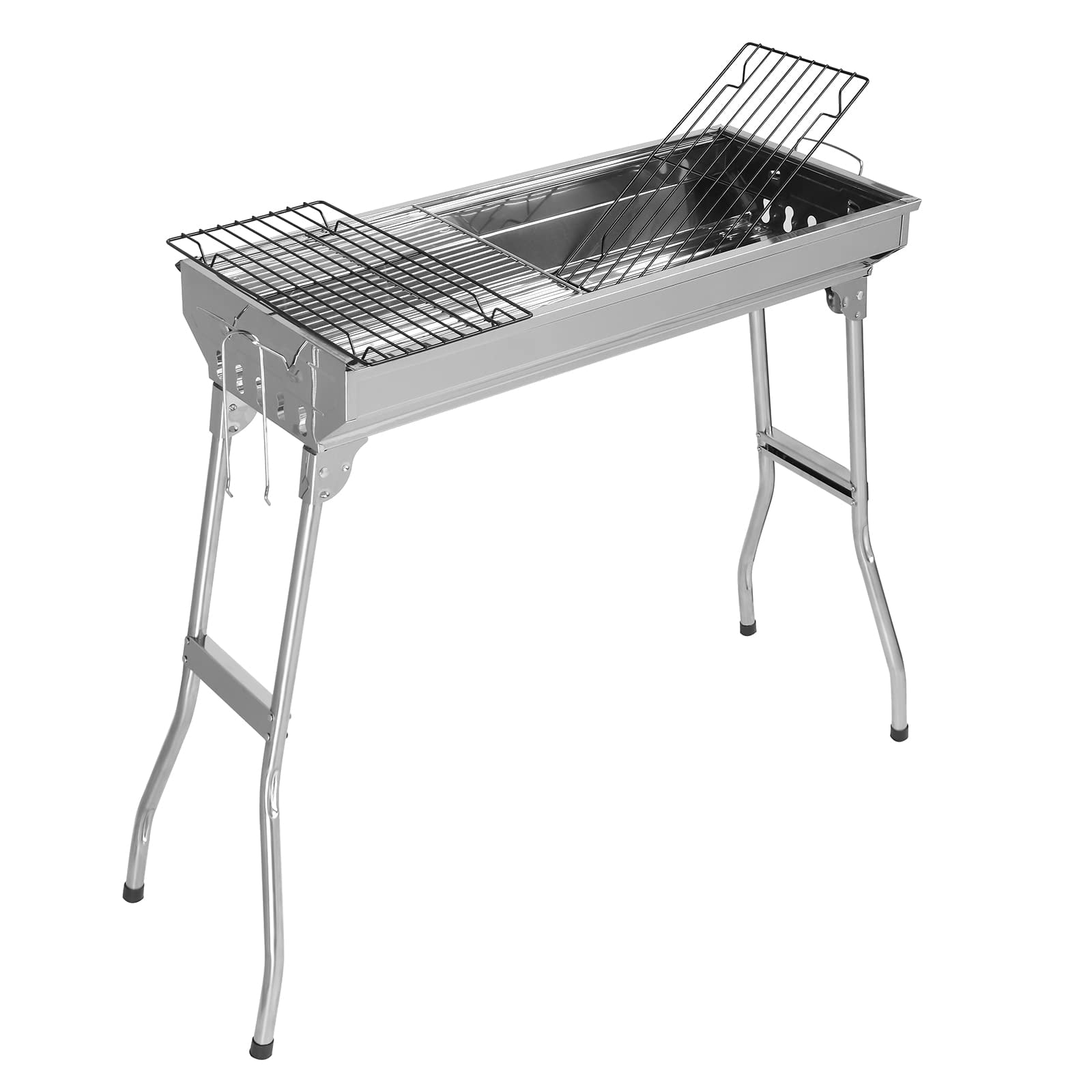 Kcelarec Portable Charcoal Grills, BBQ Lamb Skewer Foldable Barbecue Grill for Garden Backyard Party Picnic Travel Home Outdoor Cooking,28" x 13" x 27"
