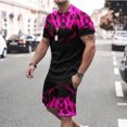 thumbnail image 5 of Men Print Short Sleeves Casual Beach Short Sleeve Round-Neck Blouses & Sets, 5 of 5