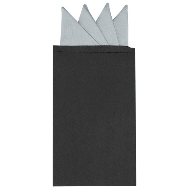 INSPIRE CHIC Men's Pocket Squares Pre Folded Triangles On Card Suit Handkerchief Silver One Size