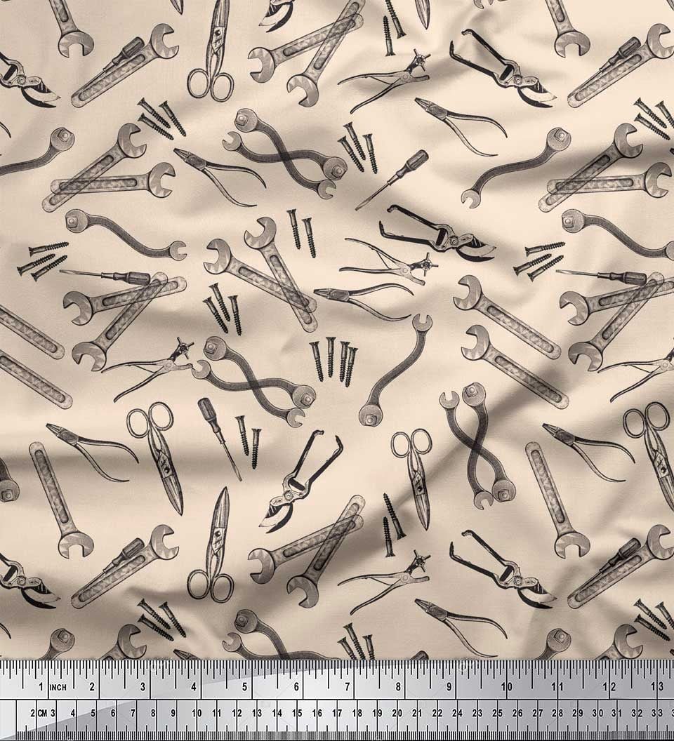 Soimoi White Silk Fabric Tools Hardware Fabric Prints By Yard 42 Inch Wide