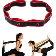 Numbered Resistance Band, Fitness Resistance Band for Stretching and Yoga, Adjustable 8-Segment Elastic Stretch Strap, Elastic Tension Band Exercise Pull Rope, for Hamstring Glutes Training
