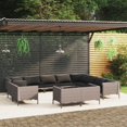 thumbnail image 1 of vidaXL 12 Piece Patio Lounge Set with Cushions Poly Rattan Dark Gray, 1 of 6
