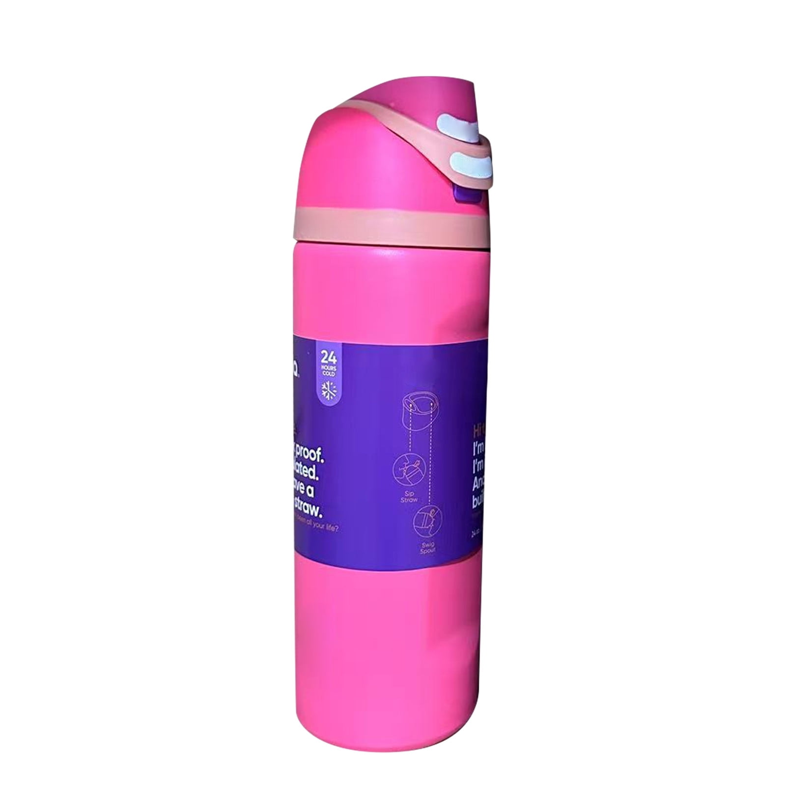 Owala Bouteille d'Eau en Acier Inoxydable 24 oz - Rose Vif -2