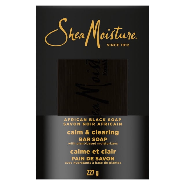SheaMoisture Pain de Savon Noir Africain Calme et Clair, 227 g