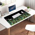 thumbnail image 3 of Extended Gaming Mouse Pad(35.4x15.7 in), Large Desk Pad Laptop Computer Keyboard Mat Waterproof Desk Decor Writing Pad for Work, Game, Office, Home - Black Flower, 3 of 5