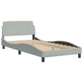 thumbnail image 3 of vidaXL Bed Frame with Headboard Light Grey 100x203 cm Velvet, 3 of 3
