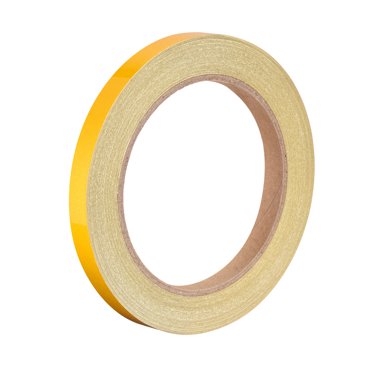 Unique Bargains Ruban Réfléchissant Jaune, 10mm x 25m, Ruban d'Avertissement Étanche pour Vélos, RV et Marquage de Bateau