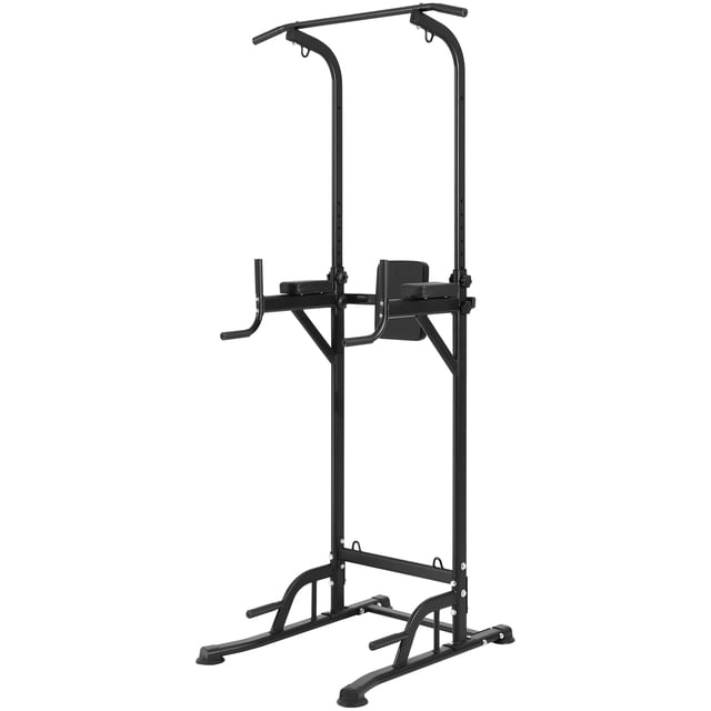 KFFKFF Strength Training Tower, Pull Up Bar Stand with 10-Level Height Customization, Comprehensive Home Gym Fitness Gear, 7-Level Backrest Adjustment, Cushioned Elbow Pads, Supports 440LBS
