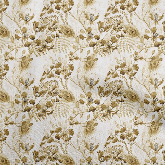 oneOone Silk Tabby Olive Green Fabric Florals Craft Projects Decor Fabric Printed By The Yard 42 Inch Wide