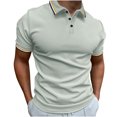 thumbnail image 2 of ylioge Mens Casual Golf Tees Shirts Pullover Short Sleeve Tshirts Shirt Button Collared Basic Solid Color Loose Comfort Relaxed Office Work Tops, 2 of 8