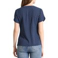 thumbnail image 3 of INSPIRE CHIC Blouse à Pois pour Femme Col en V Manches Courtes Haut de Bureau m Bleu Marine, 3 of 7