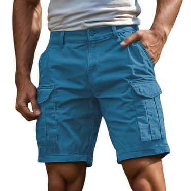 Men's Washed Casual Loose Fit Cargo Shorts Summer Outdoor Comfortable Stretch Breathable Short Pants