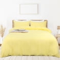 thumbnail image 1 of PiccoCasa 3 Pieces Microfiber Soft Breathable Duvet Cover Set Yellow Full, 1 of 7