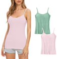 thumbnail image 1 of Timegard Camisoles 2 Pcs pour Femmes avec Soutien-Gorge Intégré Grande Taille Col Rond Respirantes Confortables Extensibles, 1 of 3