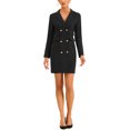thumbnail image 2 of INSPIRE CHIC Robe Blazer pour Femme Élégante à Manches Longues Robe de Bureau avec Poches Noir TG, 2 of 6