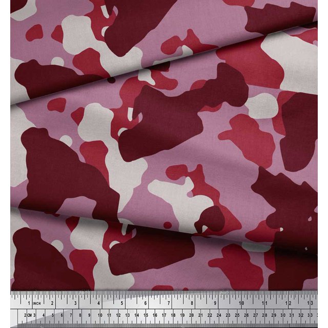 Soimoi Poly Georgette Fabric Two Tone With White Camouflage Print Fabric by Yard 52 Inch Wide
