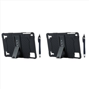 2X 10.1 Inch Tablet Case Silicone Case Tablet Stand Universal Tablet Case Adjustable Stand with Capacitive Pen,2* Tablet Case 2* Capacitive Pen,Black