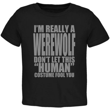 Halloween Costume de Werewolf Humain Noir T-Shirt pour Tout-Petit