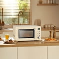 thumbnail image 4 of Costway 0.7 Cu.ft Retro Countertop Microwave Oven 700W LED Display Glass Turntable Off-White, 4 of 10