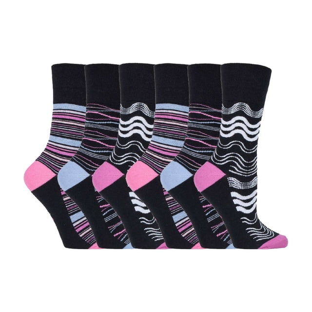 Gentle Grip - 6 Pairs Ladies Gentle Grip Non Elastic Crew Socks