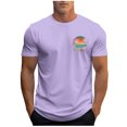 thumbnail image 2 of Styesk T-Shirts pour Homme Mode Décontractée Hommes T-shirt de Sport Imprimé Manches Courtes Col Rond Chemisiers Chemises, 2 of 5