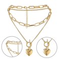 thumbnail image 4 of Joywa Heart-shaped Double-layer Necklace Durable Alloy Plating Multilayer Necklace 1 pack, 4 of 8