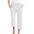 thumbnail image 1 of DPTALR Womens Casual Solid Color Elastic Loose Pants Straight Wide Leg Trousers With Pocket, 1 of 5