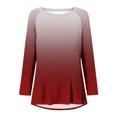 thumbnail image 5 of AherBiu Womens Tops 2024 Long Sleeve Casual Shirts Flowy Gradient Color Loose Fitting Fall Tops Tunics, 5 of 5