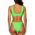 thumbnail image 4 of Charmo Haut de Bikini Sportif pour Femmes Ensemble String Bas Maillot de Bain Découpé, 4 of 6