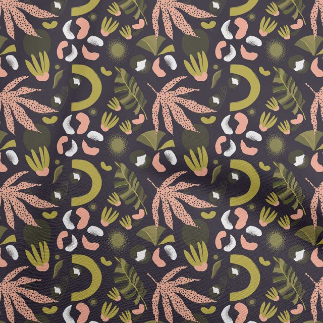 oneOone Velvet Orange Fabric Tropical Abstract Craft Projects Decor Fabric Printed by The Yard 58 Inch Wide