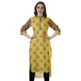 thumbnail image 1 of Moomaya Tunique en Coton à Manches Retroussables pour Femmes Kurti Imprimé Longueur Genou Kurta d'Été, 1 of 6