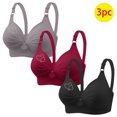 thumbnail image 2 of Yuyuzo 3PCS Bras for Women Push up Full Coverage Comfortable Plus Size Soft Seamless Wireless Bras, 2 of 7
