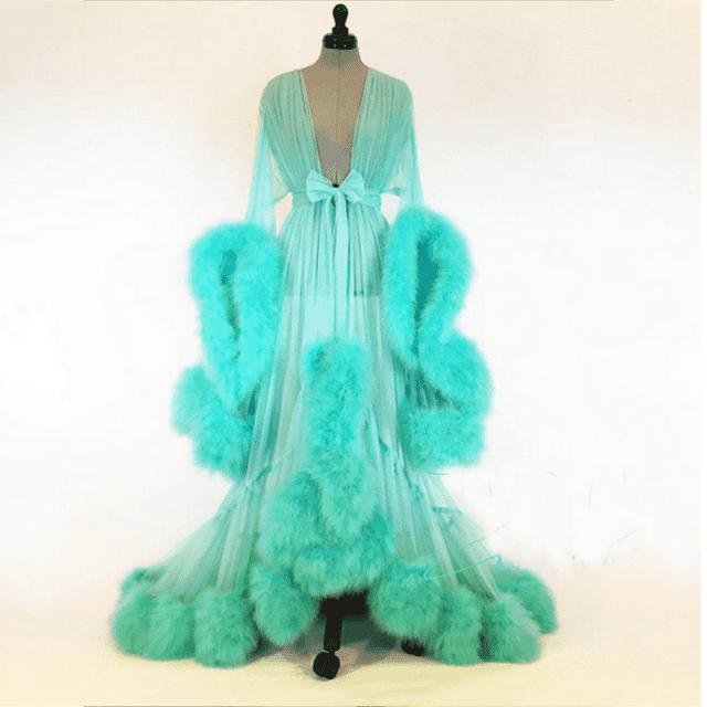 Tulle Robe Long Lingerie Bridal Dressing Gown Puffy Nightgown Photoshoot