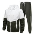 thumbnail image 3 of cllios Color Block Tracksuits for Men Big and Tall Long Sleeve Hoodies and Drawstring Sweatpants Sets Hooded Jackets Sports Matching Suits Mens 2 Piece Outfits, 3 of 8