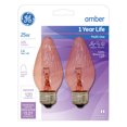 thumbnail image 1 of Decorative Light Bulb, Flame Shape, Amber, 25 Watt, 2-Pk. - 75339, 1 of 4