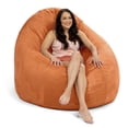 thumbnail image 2 of Jaxx 6 ft Cocoon - Large Bean Bag Chair for Adults with Microsuede Cover, Mandarin, 2 of 8