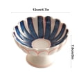 thumbnail image 3 of Ceramic Display Plate Ceramic High Legged Fruit Plates Dark Blue Dessert Tray for Snacks and Table Centerpiece(1-Piece) Rkxzt, 3 of 8