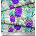 thumbnail image 2 of Soimoi Polyester Crepe Fabric Leaves & Pine Fruits Print Fabric by The Yard 42 Inch Wide, 2 of 3