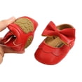 thumbnail image 4 of Fortune Newborn Girl Princess Shoes First Walker BowKnot Solid Soft Sole Shoes, 4 of 5