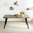 thumbnail image 4 of Homy Casa Lancelot 63" Dining Table, Walnut Wood-Look Kitchen Table for 6 with Black Metal Legs, 4 of 8