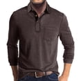 thumbnail image 1 of RXIRUCGD Blouse à Col Rabattu à Manches Longues et à Blocs de Couleur pour Hommes, Café, Taille : L, 1 of 5