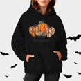 thumbnail image 2 of WEAIXIMIUNG Sweat à Capuche pour Femmes, Graphique, Imprimé Citrouille, Manches Longues, Décontracté, avec Poche, 2 of 3