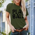 thumbnail image 2 of 2021 Femmes Concise Mode Lettre Imprimé Cou Manches Courtes Tops T-shirt pour les Femmes, 2 of 4