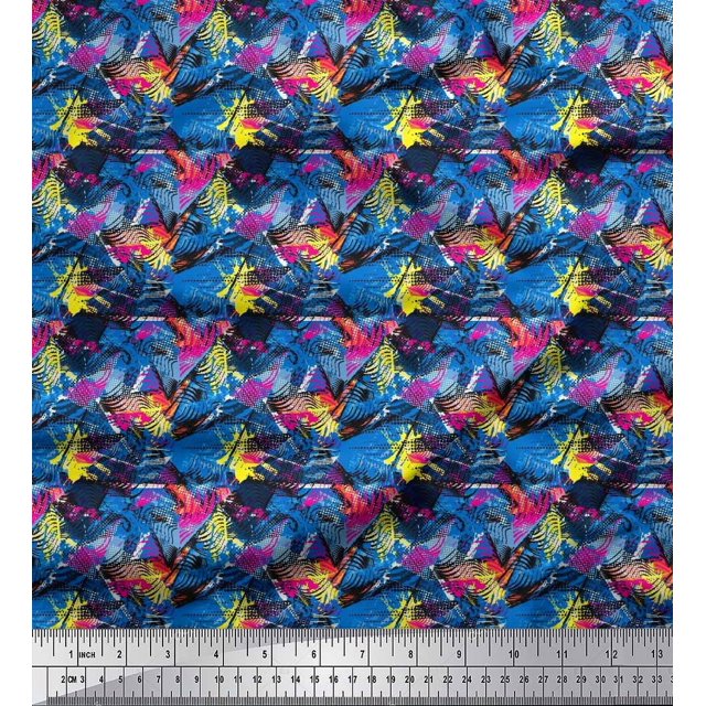 Soimoi Silk Fabric Animal Skin Abstract Print Fabric by the Yard 42 Inch Wide