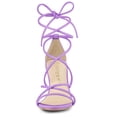 thumbnail image 3 of BLISSFUL STEP Women's Open Toe Strappy Lace Up Block Heel Sandals, 3 of 7