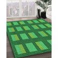 thumbnail image 3 of Ahgly Company Tapis Rond Lavable en Machine Intérieur Transitionnel Vert, 4 Pieds Rond, 3 of 7