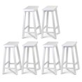 thumbnail image 1 of PJ Wood Classic Saddle-Seat 24In Kitchen Counter Stools, White (6 Pack), 1 of 7