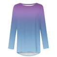 thumbnail image 4 of Wiyuqeen T-Shirts à Manches Raglan Longues pour Femmes Chic Décontracté Col Rond Chandail Doux Tendance Couleur Dégradée Chandails à Manches Longues Automne Amples Fluides Longues Tuniques, 4 of 5