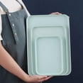 thumbnail image 4 of Birdeem Plastic Rectangular Serving Tray Set of 3, Large Medium Small Trays for Home Use, Ideal as Snack Plates and Tea Cup Holders, Durable Household Platters, 4 of 9